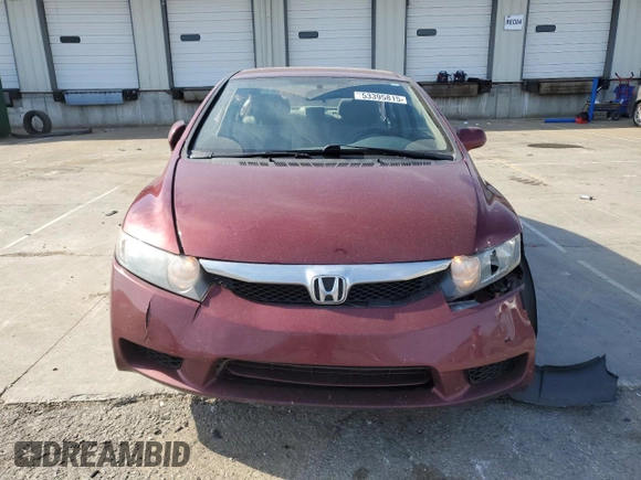 2011 Honda Civic LX with VIN 19XFA1F56BE026953, listed as a Copart auction lot 53395815 with 167,591 mi miles and Salvage Title. Bid and sale history available at DreamBid. Image 5.