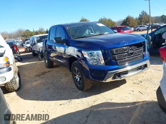 2024 Nissan Titan SV with VIN 1N6AA1EC7RN111913, listed as a IAAI auction lot 41365570 with 8,442 mi miles and . Bid and sale history available at DreamBid. Image 1.