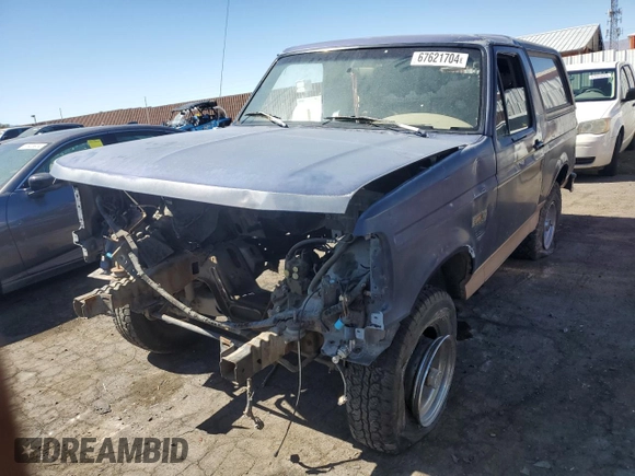 1994 Ford Bronco Custom with VIN 1FMEU15H6RLA74464, listed as a Copart auction lot 67621704 with Not Provided miles and Salvage Title. Bid and sale history available at carsss.com. Image 1.