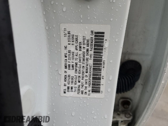 2014 Honda Accord Sedan EX-L with VIN 1HGCR2F88EA044827, listed as a Copart auction lot 51655035 with 148,624 mi miles and Salvage Title. Bid and sale history available at carsss.com. Image 13.