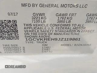 2018 Chevrolet Silverado 1500 LT with VIN 1GCVKREH9JZ119861, listed as a IAAI auction lot 42016088 with 91,176 mi miles and . Bid and sale history available at DreamBid. Image 9.