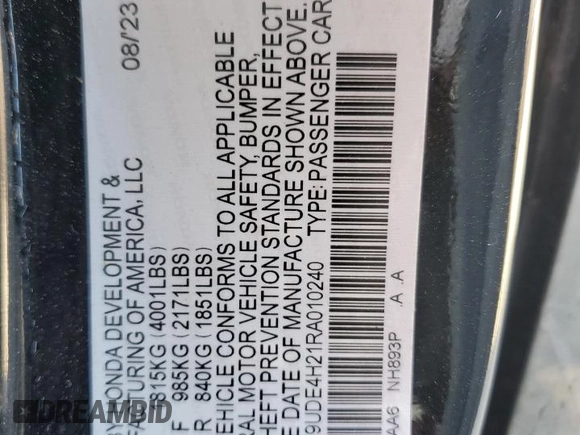 2024 Acura Integra with VIN 19UDE4H21RA010240, listed as a Copart auction lot 43875585 with 40,635 mi miles and Non Repairable. Bid and sale history available at carsss.com. Image 14.