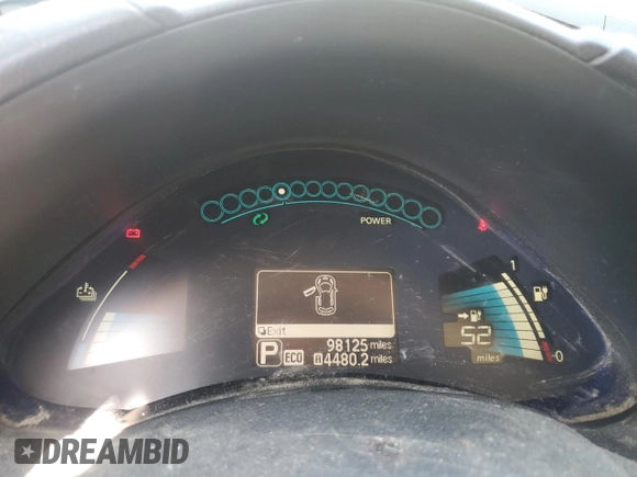 2015 Nissan LEAF SV with VIN 1N4AZ0CP9FC310695, listed as a Copart auction lot 53482025 with 98,125 mi miles and Clean Title. Bid and sale history available at carsss.com. Image 10.