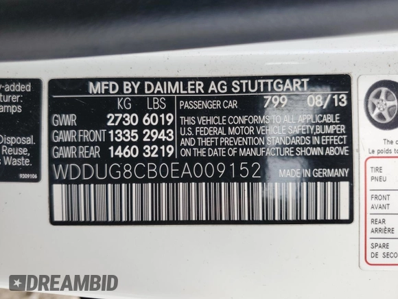 2014 Mercedes-Benz S-Class S 550 with VIN WDDUG8CB0EA009152, listed as a Copart auction lot 48862915 with 131,633 mi miles and Clean Title. Bid and sale history available at carsss.com. Image 12.