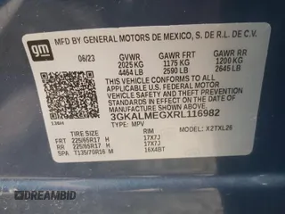 2024 GMC Terrain SLE z VIN 3GKALMEGXRL116982, wystawiony jako Copart lot #53143045 z przebiegiem 6779 mil mil oraz Szkody całkowita. Historia ofert i sprzedaży dostępna na DreamBid. Obrazek 15.