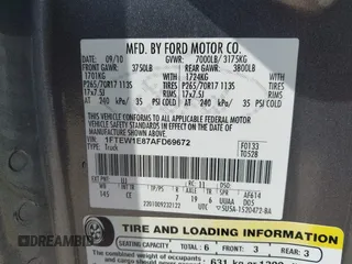 2010 Ford F-150 XL with VIN 1FTEW1E87AFD69672, listed as a IAAI auction lot 42590920 with 117,126 mi miles and . Bid and sale history available at DreamBid. Image 9.