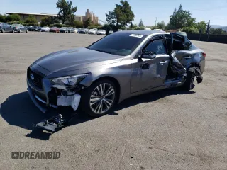 2023 Infiniti Q50 Sensory z VIN JN1EV7CP7PM511249, wystawiony jako Copart lot #67762383 z przebiegiem 8 588 mil mil oraz Szkoda całkowita • Salvage title. Historia ofert i sprzedaży dostępna na DreamBid. Obrazek 1.