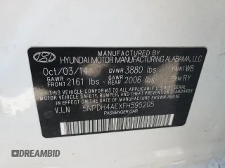 2015 Hyundai Elantra SE with VIN 5NPDH4AEXFH595205, listed as a Copart auction lot 53070235 with 92,000 mi miles and Salvage Title. Bid and sale history available at DreamBid. Image 12.
