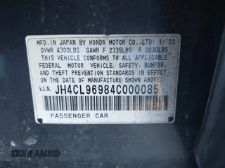 2004 Acura TSX w/Navigation with VIN JH4CL96984C000085, listed as a IAAI auction lot 41412527 with 217,532 mi miles. Bid and sale history available at carsss.com. Image 9.