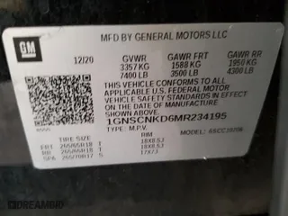 2021 Chevrolet Tahoe LT with VIN 1GNSCNKD6MR234195, listed as a Copart auction lot 43802165 with 67,511 mi miles and Salvage Title. Bid and sale history available at carsss.com. Image 16.