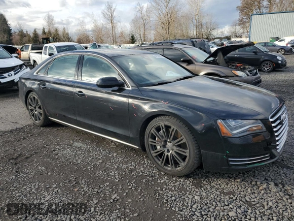2014 Audi A8 4.0T with VIN WAUR2AFD5EN007518, listed as a Copart auction lot 44523935 with 108,277 mi miles and Salvage title. Bid and sale history available at DreamBid. Image 4.