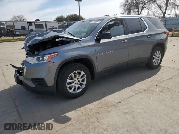 2018 Chevrolet Traverse LS with VIN 1GNERFKW3JJ167214, listed as a Copart auction lot 47131435 with 143,914 mi miles and Salvage Title. Bid and sale history available at carsss.com. Image 1.