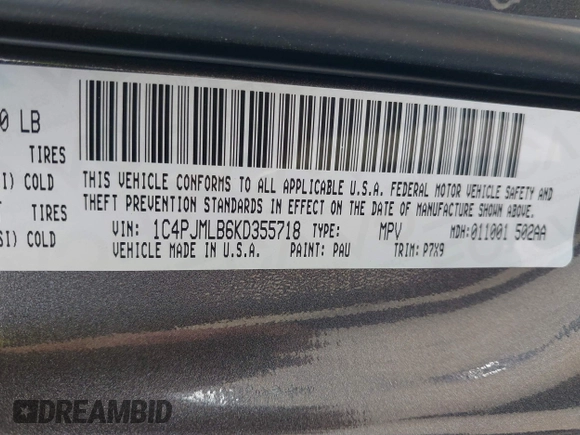 2019 Jeep Cherokee Latitude Plus с VIN 1C4PJMLB6KD355718, выставлен на аукционе IAAI как лот 42209813 с пробегом 101 773 миль миль и . История ставок и продаж доступна на DreamBid. Изображение 9.