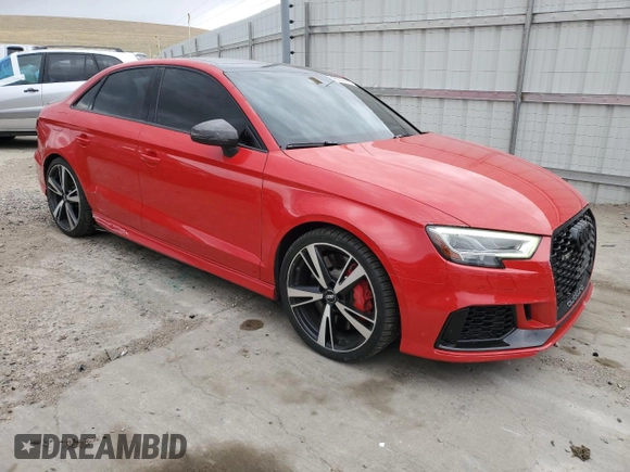 2019 Audi RS 3 with VIN WUABWGFF2KA906727, listed as a Copart auction lot 49337425 with 52,355 mi miles and Salvage title. Bid and sale history available at DreamBid. Image 4.