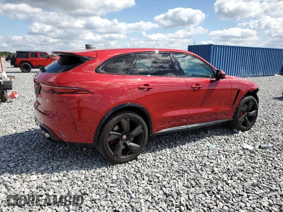 2023 Jaguar F-Pace SVR with VIN SADCZ2EEXPA708753, listed as a Copart auction lot 53111765 with 51,378 mi miles and Salvage Title. Bid and sale history available at DreamBid. Image 3.