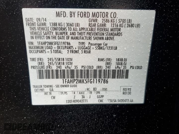 2015 Ford Police Interceptor with VIN 1FAHP2MK5FG119786, listed as a Copart auction lot 47562915 with 141,571 mi miles and Salvage title. Bid and sale history available at DreamBid. Image 12.