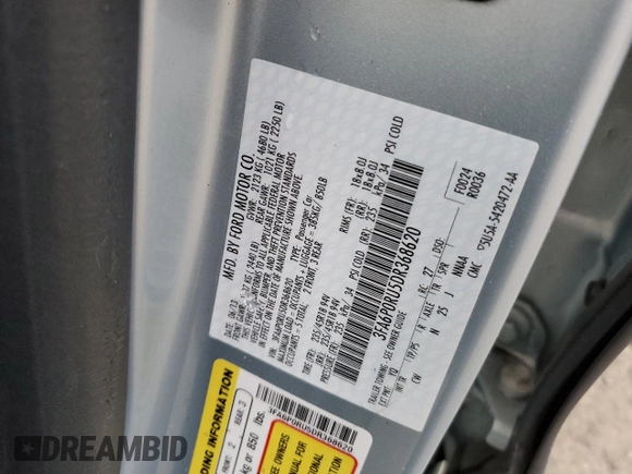 2013 Ford Fusion Titanium Hybrid with VIN 3FA6P0RU5DR368620, listed as a Copart auction lot 55013025 with 143,962 mi miles and Salvage title. Bid and sale history available at DreamBid. Image 12.