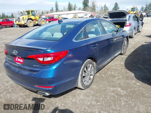 2017 Hyundai Sonata Sport with VIN 5NPE34AF3HH481285, listed as a IAAI auction lot 41950164 with 49,273 mi miles and . Bid and sale history available at DreamBid. Image 4.