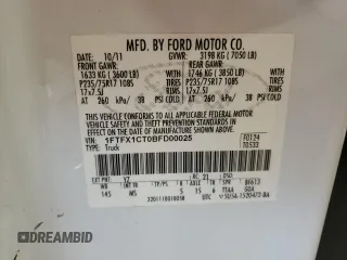 2011 Ford F-150 XL с VIN 1FTFX1CT0BFD00025, выставлен на аукционе Copart как лот 62658155 с пробегом 253 412 миль миль и Чистый • Clean title. История ставок и продаж доступна на DreamBid. Изображение 12.