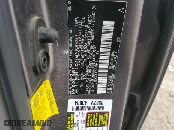 2013 Toyota Sienna XLE z VIN 5TDDK3DC1DS050345, wystawiony jako Copart lot #49737225 z przebiegiem 125 247 mil mil oraz Szkoda całkowita • Salvage title. Historia ofert i sprzedaży dostępna na DreamBid. Obrazek 12.