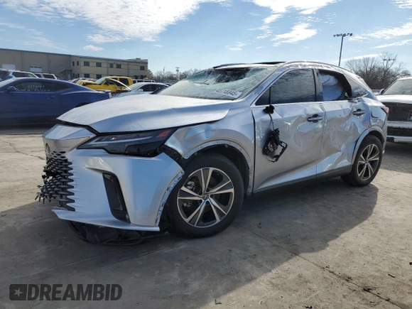 2023 Lexus RX with VIN JTJCHMAAXP2006579, listed as a Copart auction lot 45718945 with 0 mi miles and Salvage Title. Bid and sale history available at carsss.com. Image 1.