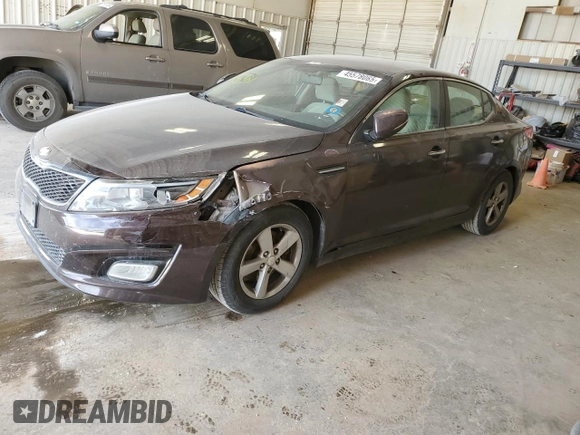 2014 Kia Optima LX with VIN 5XXGM4A71EG306765, listed as a Copart auction lot 45578065 with 169,820 mi miles and Salvage Title. Bid and sale history available at carsss.com. Image 1.