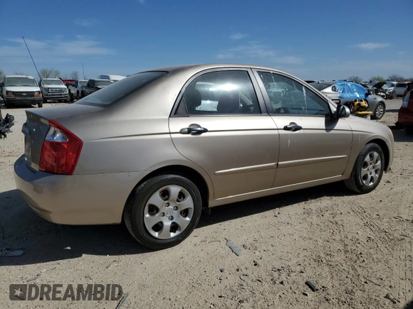 2006 Kia Spectra EX with VIN KNAFE121565364950, listed as a Copart auction lot 48860895 with 209,615 mi miles and Salvage Title. Bid and sale history available at DreamBid. Image 3.