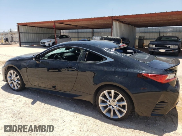 2015 Lexus RC 350 F Sport with VIN JTHHE5BC6F5001494, listed as a Copart auction lot 58900184 with 123,583 mi miles and Clean Title. Bid and sale history available at DreamBid. Image 2.