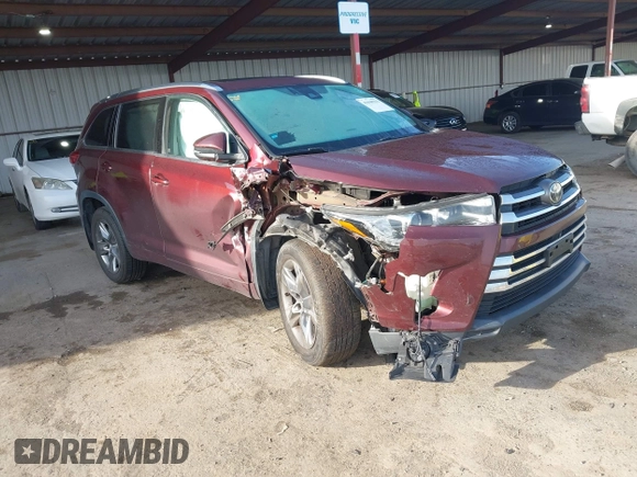 2019 Toyota Highlander Limited with VIN 5TDDZRFH5KS948600, listed as a IAAI auction lot 41848512 with 73,764 mi miles and . Bid and sale history available at DreamBid. Image 1.