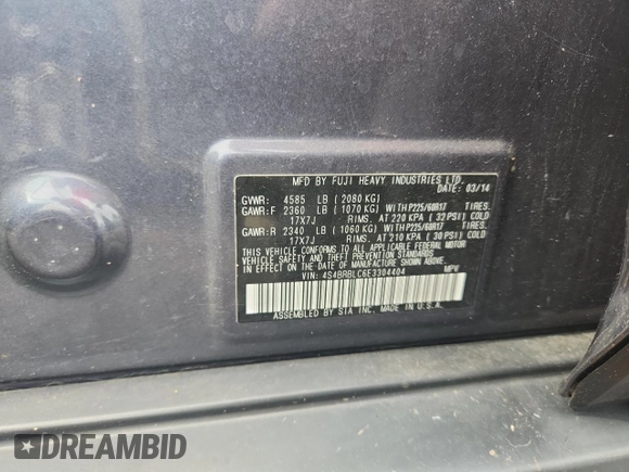 2014 Subaru Outback Limited with VIN 4S4BRBLC6E3304404, listed as a Copart auction lot 63922815 with 107,827 mi miles and Salvage title. Bid and sale history available at DreamBid. Image 13.