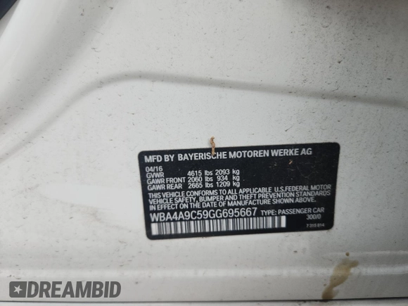 2016 BMW 4 Series 428i с VIN WBA4A9C59GG695667, выставлен на аукционе Copart как лот 58793095 с пробегом 105 019 миль миль и Списание • Salvage title. История ставок и продаж доступна на DreamBid. Изображение 12.