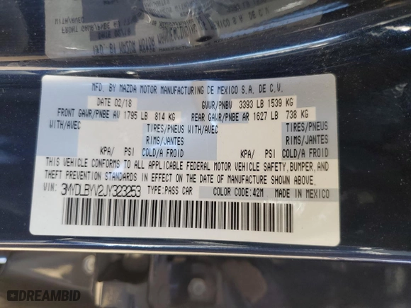 2018 Toyota Yaris iA with VIN 3MYDLBYV2JY323253, listed as a Copart auction lot 50129585 with 54,786 mi miles and Clean Title. Bid and sale history available at carsss.com. Image 12.