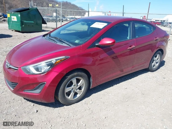 2014 Hyundai Elantra SE with VIN 5NPDH4AE9EH540386, listed as a IAAI auction lot 41863600 with 103,177 mi miles. Bid and sale history available at carsss.com. Image 2.