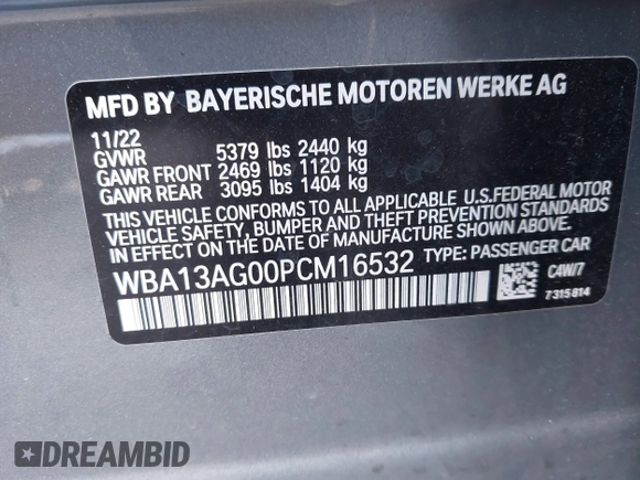 2023 BMW 5 Series 530e z VIN WBA13AG00PCM16532, wystawiony jako IAAI lot #41195273 z przebiegiem 21 335 mil mil oraz . Historia ofert i sprzedaży dostępna na DreamBid. Obrazek 9.