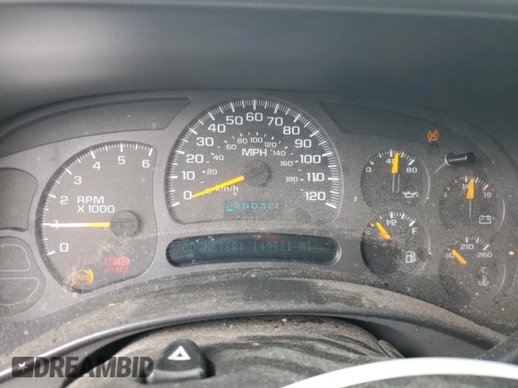 2004 Chevrolet Tahoe LT with VIN 1GNEC13Z74R150242, listed as a Copart auction lot 50170335 with 149,921 mi miles and Salvage title. Bid and sale history available at DreamBid. Image 9.