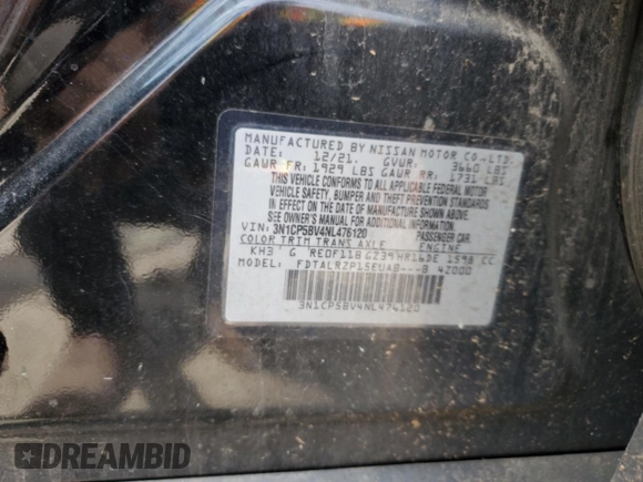 2022 Nissan Kicks S z VIN 3N1CP5BV4NL476120, wystawiony jako Copart lot #56329515 z przebiegiem 110 890 mil mil oraz Szkoda całkowita • Salvage title. Historia ofert i sprzedaży dostępna na DreamBid. Obrazek 13.