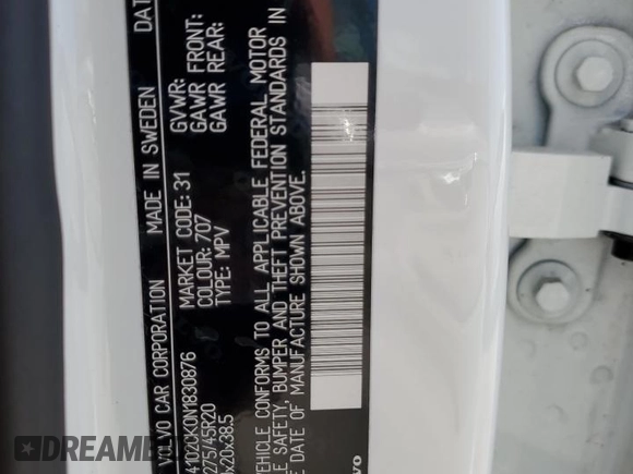 2022 Volvo XC90 Momentum с VIN YV4102CK0N1830876, выставлен на аукционе Copart как лот 58847835 с пробегом 41 286 миль миль и Списание • Salvage title. История ставок и продаж доступна на DreamBid. Изображение 13.