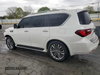 2018 Infiniti QX80 with VIN JN8AZ2NE9J9191221, listed as a Copart auction lot 52523615 with 114,002 mi miles and Salvage Title. Bid and sale history available at carsss.com. Image 2.