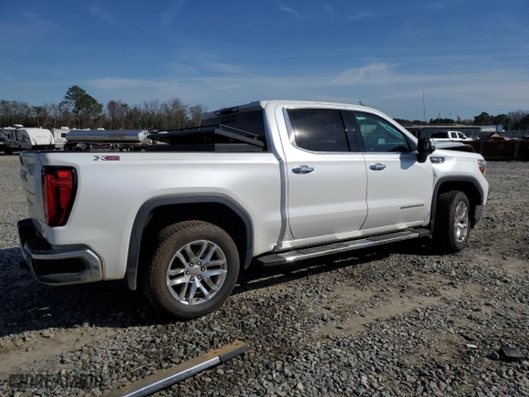 2019 GMC Sierra 1500 SLT with VIN 1GTU9DED0KZ123550, listed as a Copart auction lot 46444475 with 128,404 mi miles and Salvage Title. Bid and sale history available at carsss.com. Image 3.