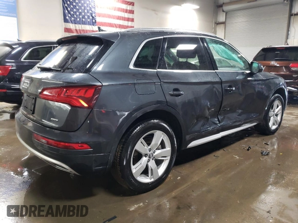 2019 Audi Q5 Premium with VIN WA1ANAFYXK2079977, listed as a Copart auction lot 46143885 with 41,468 mi miles and Salvage Title. Bid and sale history available at carsss.com. Image 3.