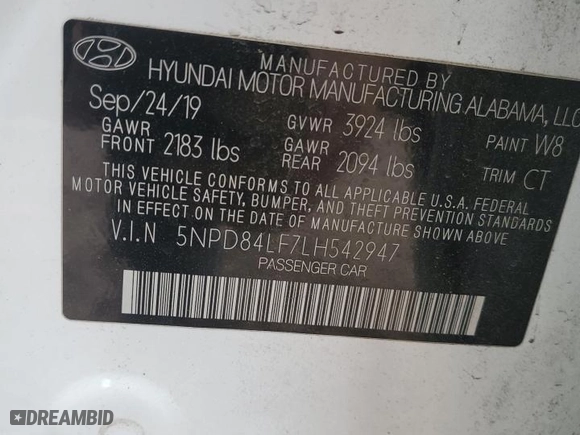 2020 Hyundai Elantra SEL with VIN 5NPD84LF7LH542947, listed as a Copart auction lot 44988425 with 114,064 mi miles and Salvage Title. Bid and sale history available at carsss.com. Image 14.
