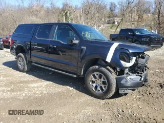 2023 Ford F-150 with VIN 1FTFW1P83PKE89261, listed as a Copart auction lot 46786025 with 9,079 mi miles and Salvage title. Bid and sale history available at DreamBid. Image 4.