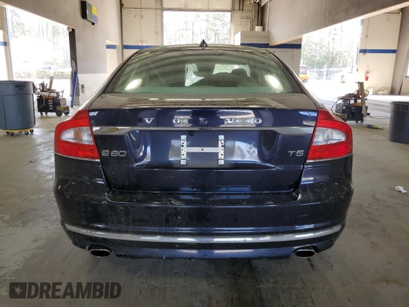 2015 Volvo S80 T5 Drive-E with VIN YV140MAK9F1186370, listed as a Copart auction lot 51205955 with 0 mi miles and Salvage Title. Bid and sale history available at carsss.com. Image 6.