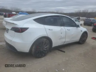 2023 Tesla Model Y Performance with VIN 7SAYGDEF0PF791552, listed as a Copart auction lot 44592545 with 29,075 mi miles and Salvage Title. Bid and sale history available at DreamBid. Image 3.