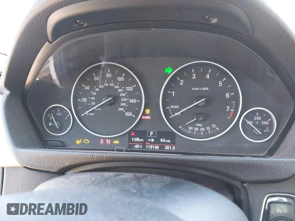 2013 BMW 3 Series 320i with VIN WBA3B1C56DF462549, listed as a IAAI auction lot 41411287 with 119,146 mi miles. Bid and sale history available at carsss.com. Image 7.