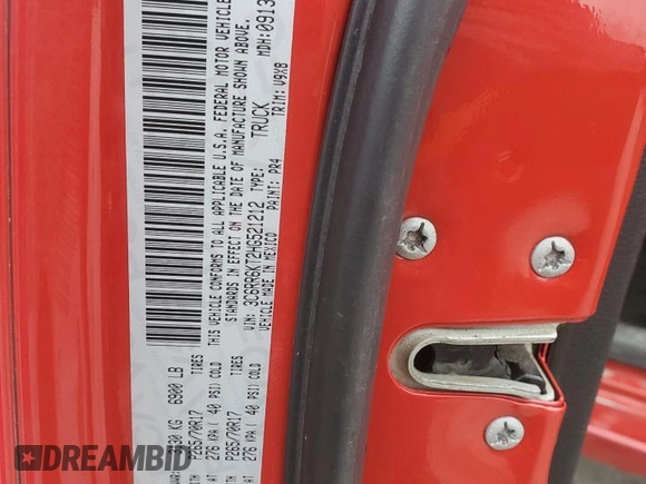 2017 Ram 1500 Express with VIN 3C6RR6KT2HG521212, listed as a Copart auction lot 41806575 with 112,755 mi miles and Salvage title. Bid and sale history available at DreamBid. Image 12.