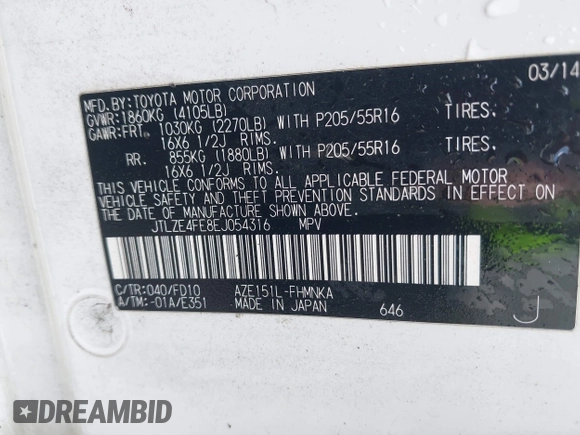 2014 Scion xB z VIN JTLZE4FE8EJ054316, wystawiony jako IAAI lot #42108489 z przebiegiem 154 409 mil mil oraz . Historia ofert i sprzedaży dostępna na DreamBid. Obrazek 9.