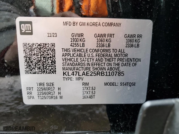 2024 Buick Envista Preferred with VIN KL47LAE25RB110785, listed as a Copart auction lot 46757295 with 0 mi miles and Salvage Title. Bid and sale history available at carsss.com. Image 13.