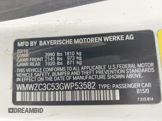 2016 MINI Countryman S with VIN WMWZC3C53GWP53582, listed as a IAAI auction lot 42400636 with Not provided miles and . Bid and sale history available at DreamBid. Image 9.