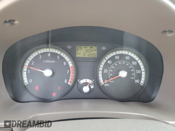2009 Kia Rio LX with VIN KNADE223896456292, listed as a Copart auction lot 54990605 with 61,220 mi miles and Salvage Title. Bid and sale history available at DreamBid. Image 9.